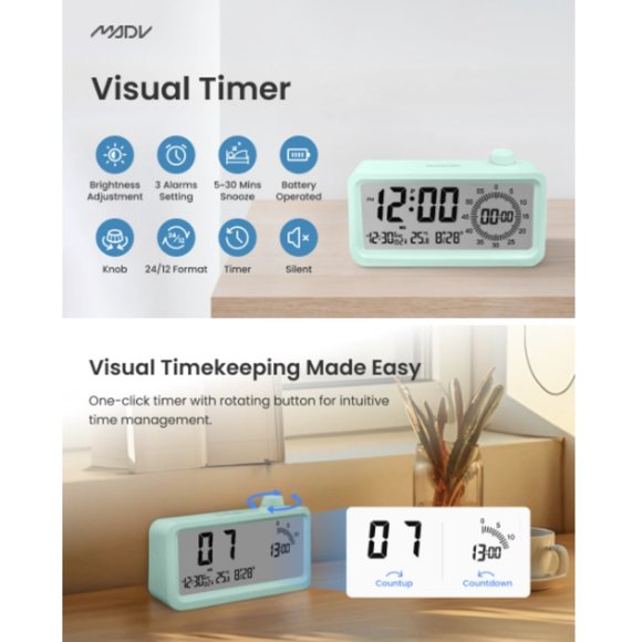 All-in-One Multifunctional Digital Alarm Clock -Time Manager Clock - LED Display - Picture 9 of 9